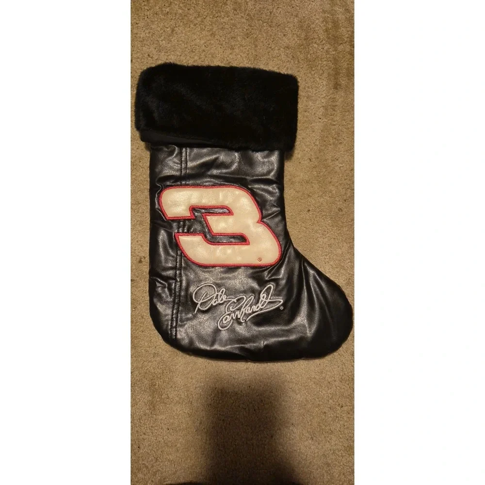 Dale Earnhardt Sr #3 NASCAR Christmas Stocking Faux Leather w/ Fur‎ Cuff